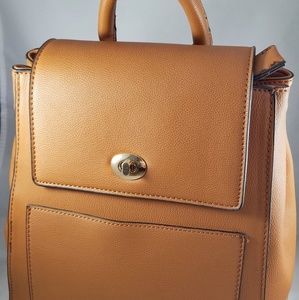 Brown Vegan Leather Backpack